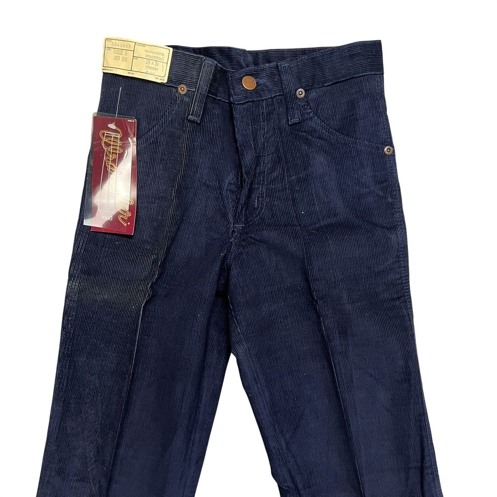 Vintage Wrangler Classic II Boot Jean Navy Corduroy Student 26x34 Made N USA NWT